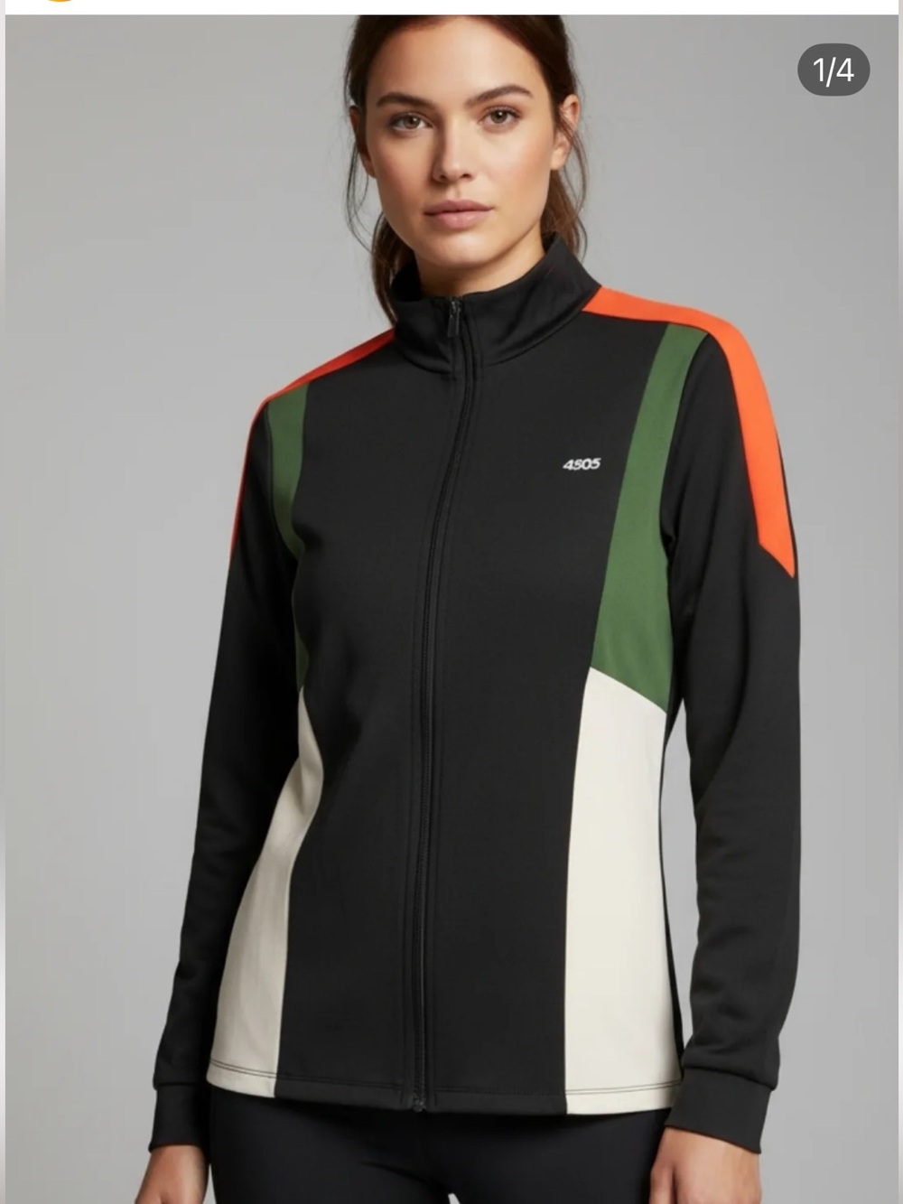 ASOS 4505 Women’s Colorblock Track Jacket Jogger  Set Black Green Orange White